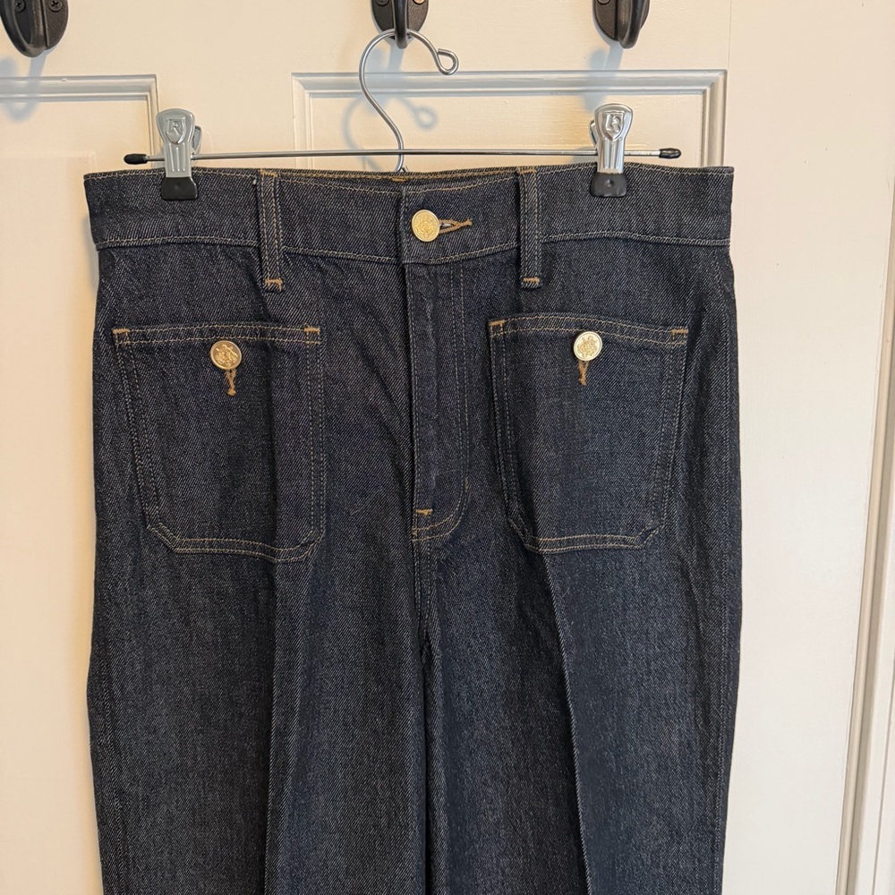 J.Crew Sailor Denim Trousers in Rinse Wash sz 27 - Picture 3 of 10